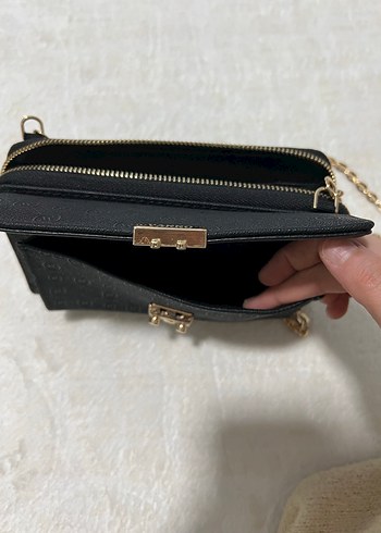 Zincir Detaylı Siyah Deri Kadın Çanta - Görsel 3