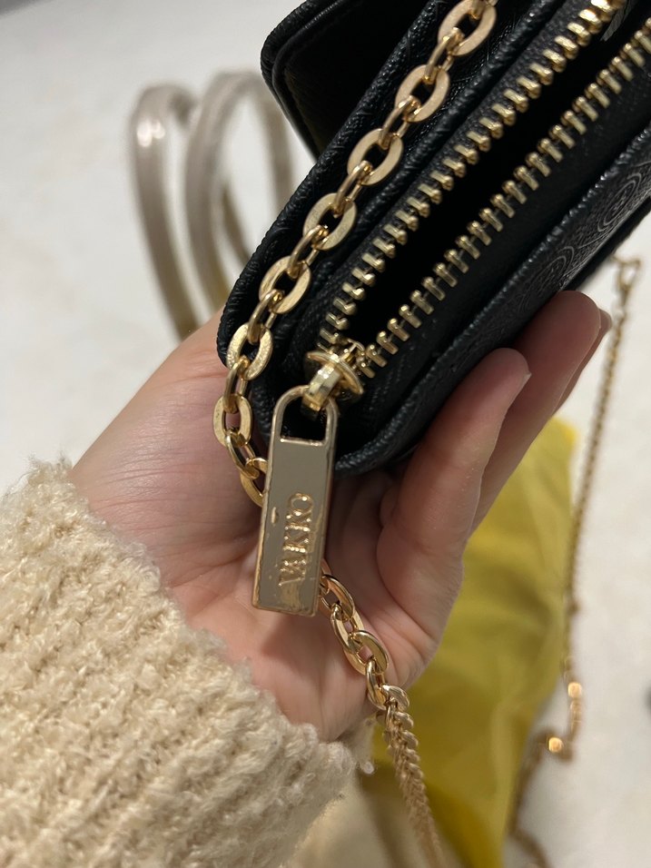 Zincir Detaylı Siyah Deri Kadın Çanta - Görsel 5
