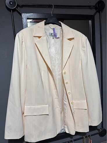 LİMON RENGİ OVERSİZE BLAZER ÇEKER - Görsel 2