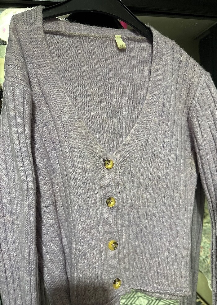 ince lila hırka - Görsel 3