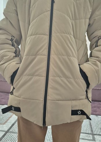 Erkek çocuk bej Kapüşonlu Mont - Görsel 6