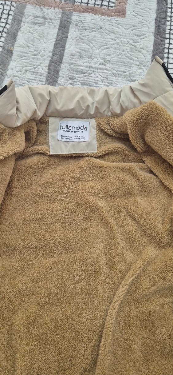 Erkek çocuk bej Kapüşonlu Mont - Görsel 3