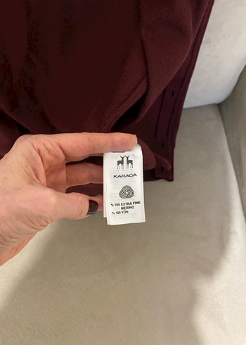 Çift Geyik Karaca % 100 Yün Büyük Beden Erkek Hırka - Görsel 3