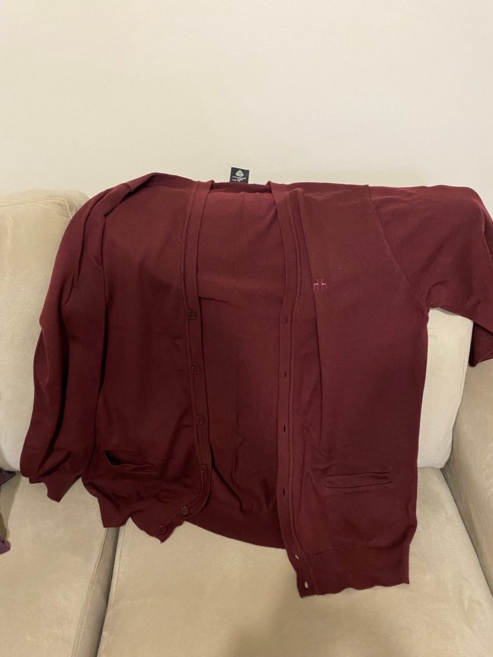 Çift Geyik Karaca % 100 Yün Büyük Beden Erkek Hırka - Görsel 2