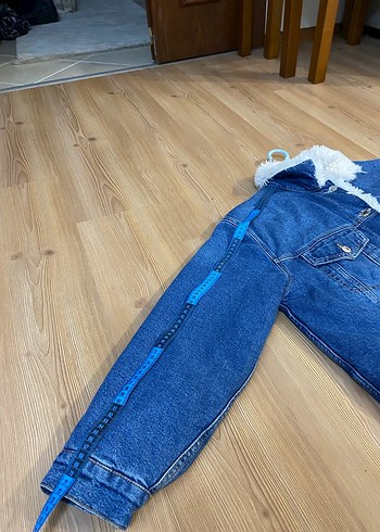Kadın Mavi Jeans Kürklü Kot Ceket - Görsel 6