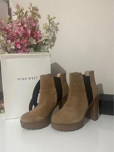 41 Beden camel Renk Ninewest Topuklu Bot 40.5 numara