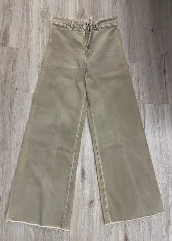 Zara Bej Yuksek Bel Genis Paca Jean