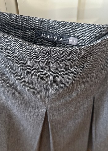 Gri Piliseli Mini Etek - Görsel 2