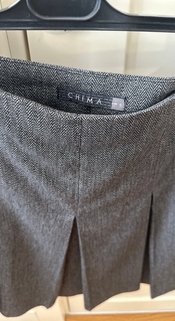 Gri Piliseli Mini Etek - Görsel 2