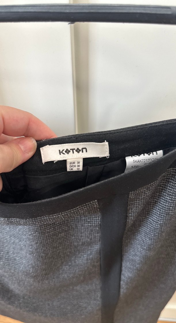 Gri Midi Kalem Etek Kemer Detaylı - Görsel 2