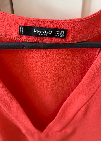 Kırmızı V Yaka Kadın Bluz - Görsel 2