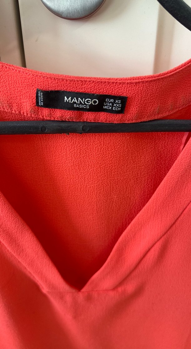 Kırmızı V Yaka Kadın Bluz - Görsel 2