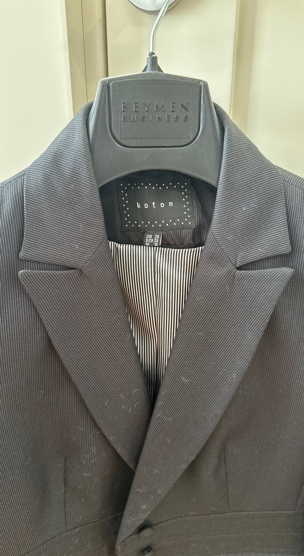 Düğmeli Siyah Kadın Blazer Ceket - Görsel 2