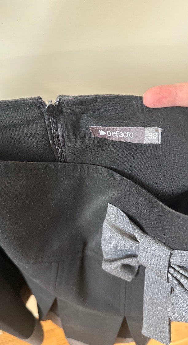 Gri Pilili Midi etek - Görsel 2