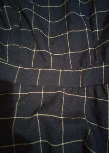 Lacivert Kareli Midi Elbise - Görsel 5