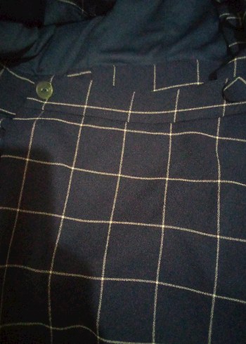 Lacivert Kareli Midi Elbise - Görsel 7