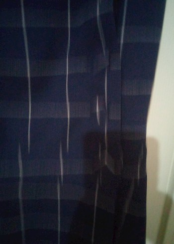 Lacivert Kareli Midi Elbise - Görsel 4