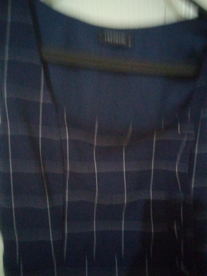 Lacivert Kareli Midi Elbise - Görsel 3