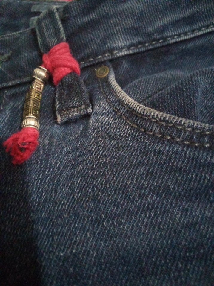 Gri Kadın Denim Kemerli Jean - Görsel 3