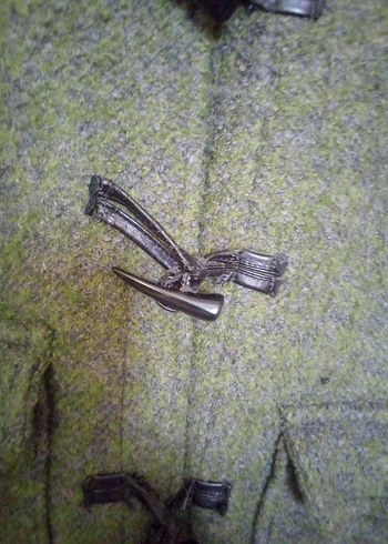 Düğmeli Yeşil Kadın Yün Kaban - Görsel 5