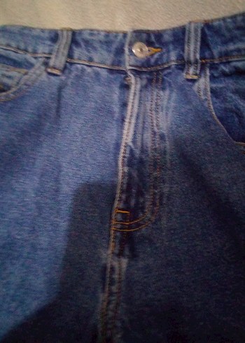 Kadın Mavi Denim Midi Boy Salaş Jean - Görsel 4