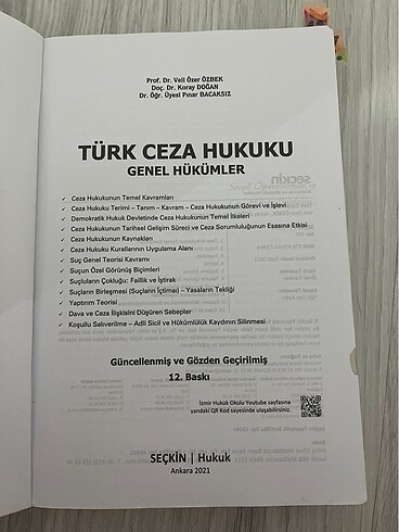 Veli Özer Özbek ceza genel hükümler