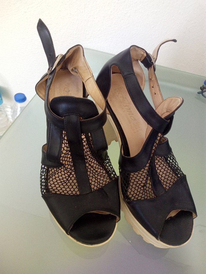 Siyah  Platform Topuklu Kadın Ayakkabı - Görsel 2