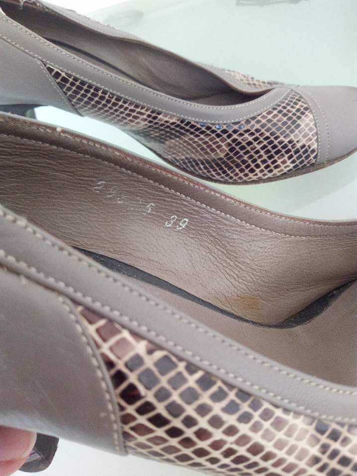 Bej Yılan Desenli Kemerli Stiletto - Görsel 3