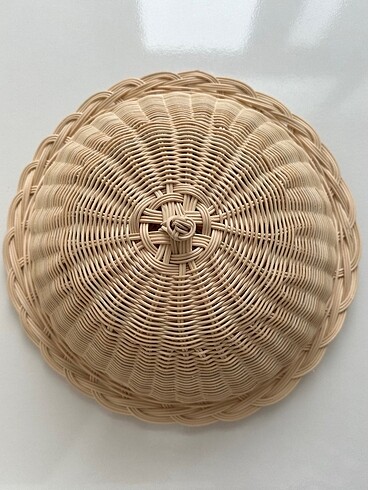Diğer El emeği doğal rattan bambu kapaklı fanus kek pasta servis sunum