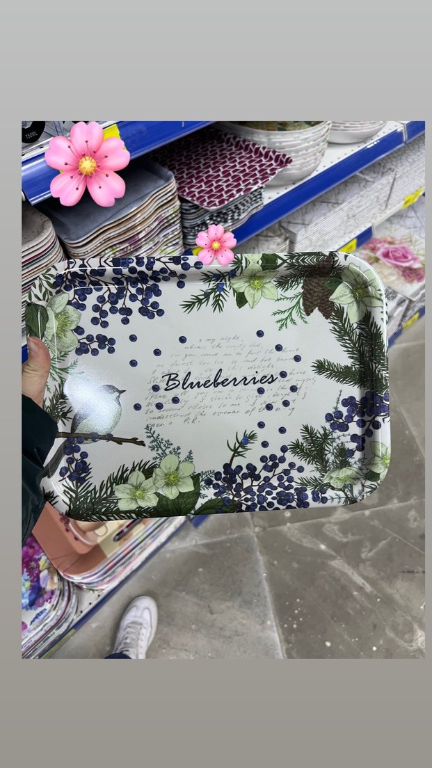 Vintage Müzikli Desenli Bej Tepsi - Görsel 2