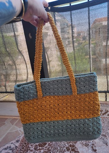 Diğer Pastel Renkli Örgü Bohem Kadın Çanta