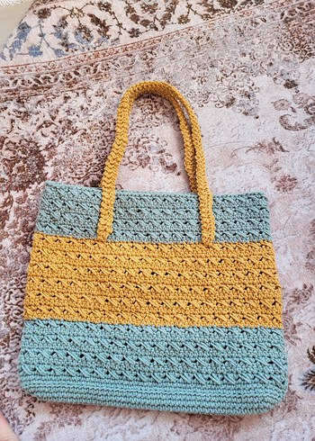 Pastel Renkli Örgü Bohem Kadın Çanta
