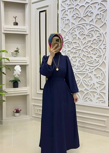 Salaş Kesim, Uzun Kollu Haki Kadın Elbise - Görsel 2