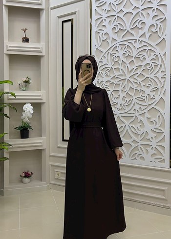 Salaş Kesim, Uzun Kollu Haki Kadın Elbise - Görsel 6