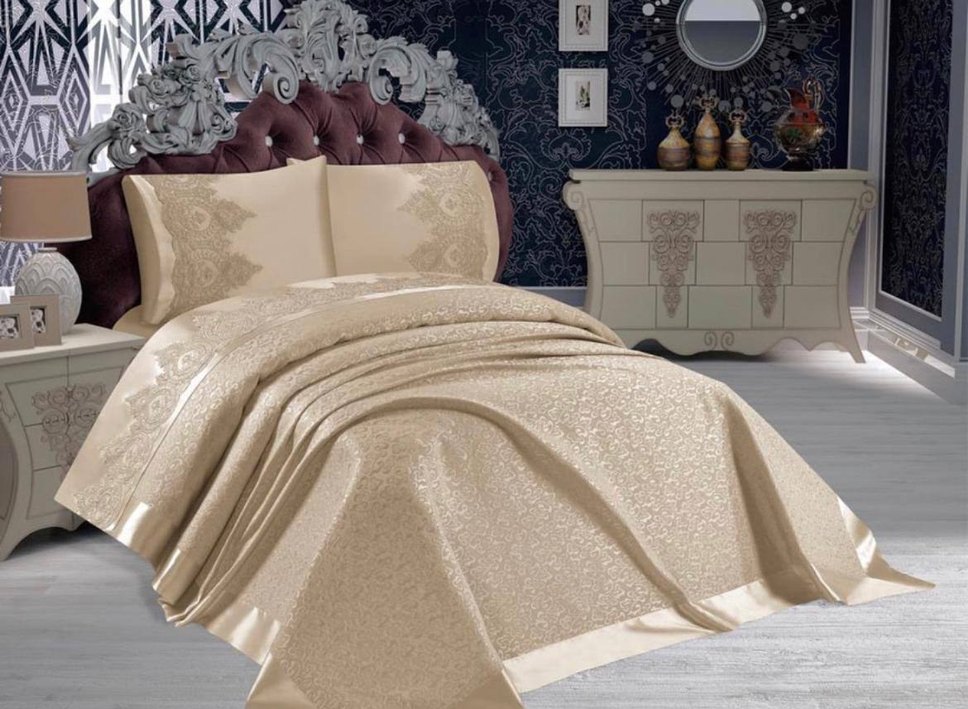 Nakışlı Pembe pike takımı - Görsel 3