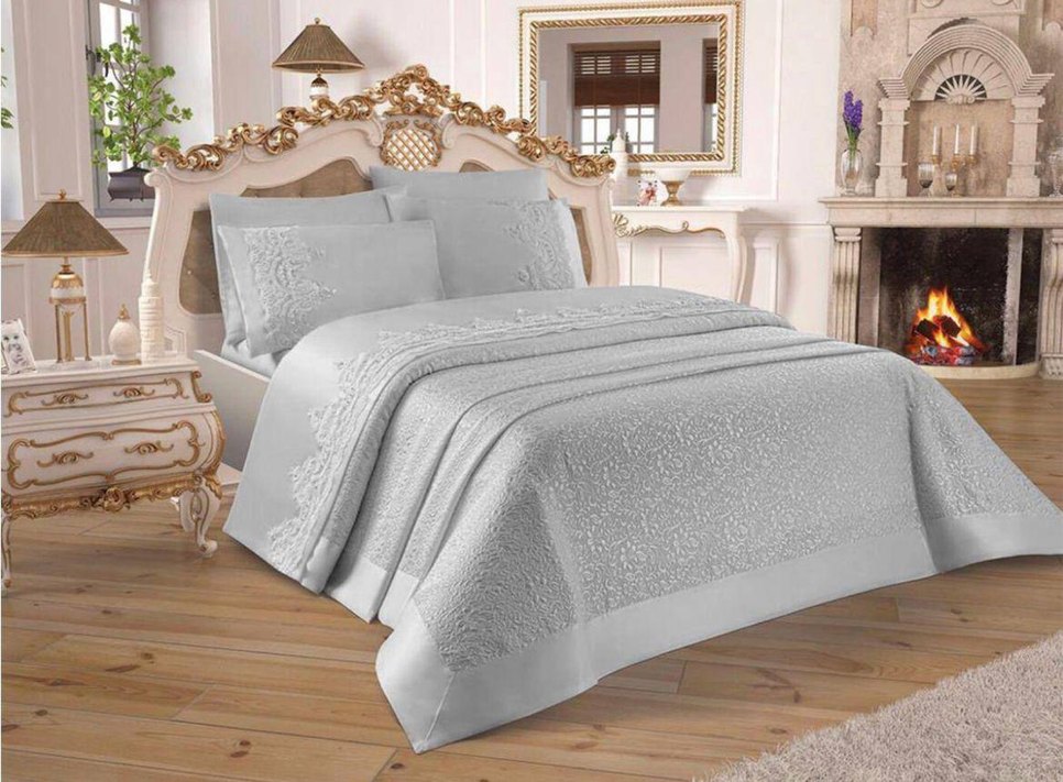 Nakışlı Pembe pike takımı - Görsel 4