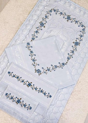 Nakışlı Krem Rengi El Yapımı bohça seti - Görsel 7