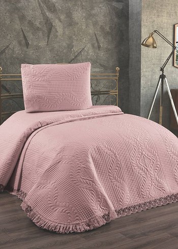 Nakışlı Beyaz Yatak Örtüsü ve Yastık Kılıfı - Görsel 4