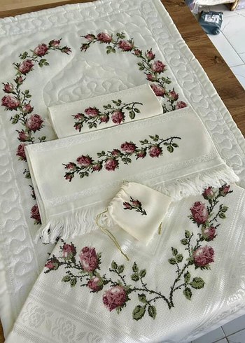 sarmaşık desenli etamin bohça seti - Görsel 4