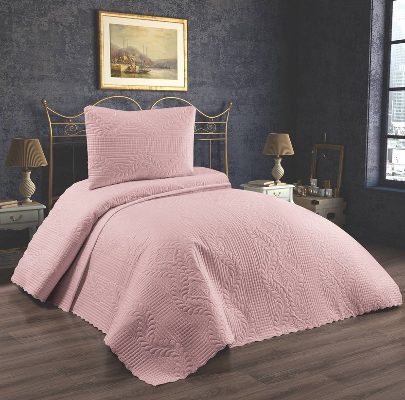 Nakışlı Beyaz Yatak Örtüsü - Görsel 3