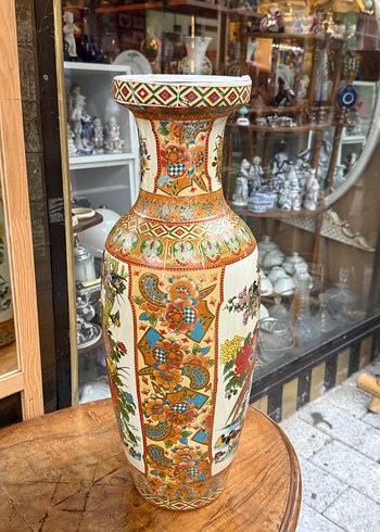 Renkli Desenli Seramik Vazo - Görsel 4