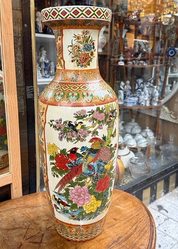 Renkli Desenli Seramik Vazo - Görsel 3