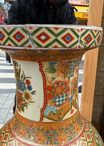 Renkli Desenli Seramik Vazo - Görsel 2