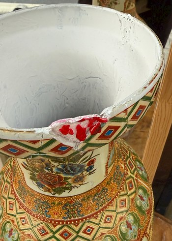 Renkli Desenli Seramik Vazo - Görsel 5