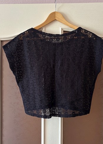 Dantel Detaylı Siyah Kadın Bluz - Görsel 3