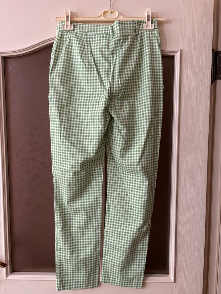 Kadın Yeşil Kareli Pantolon - Görsel 2