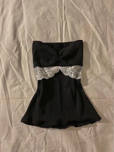 vintage coquette straplez dantelli bluz 