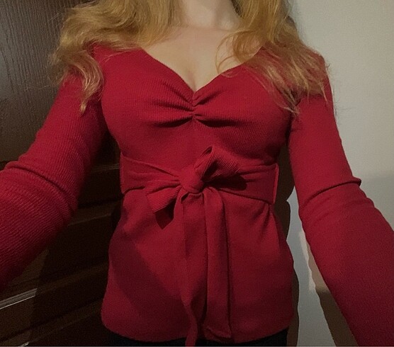 s Beden bordo Renk vintage bağlamalı bluz coquette y2k