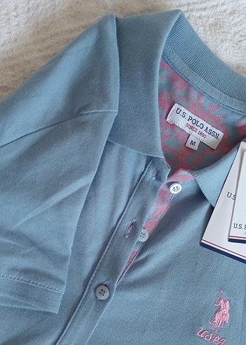 m Beden mavi Renk Mavi Denim Düğmeli Erkek Polo Yaka Tişört