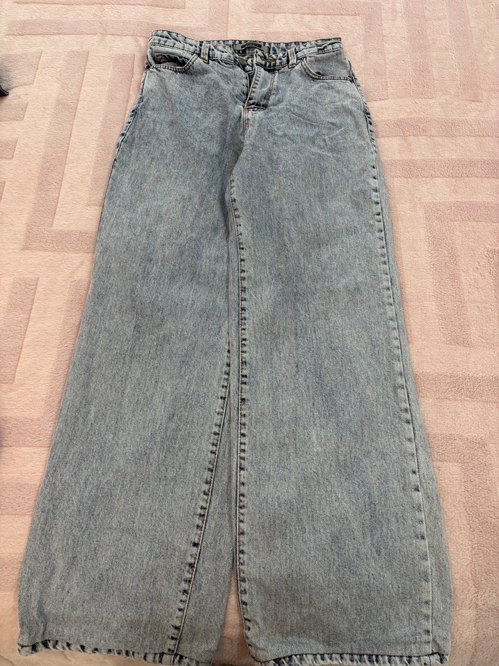 Gri Rahat Kesim Kadın Kot Pantolon - Görsel 2